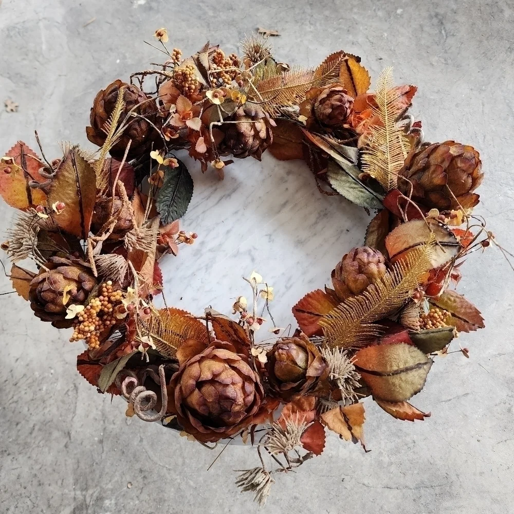 Fall Harvest abundant artichoke wreath 20